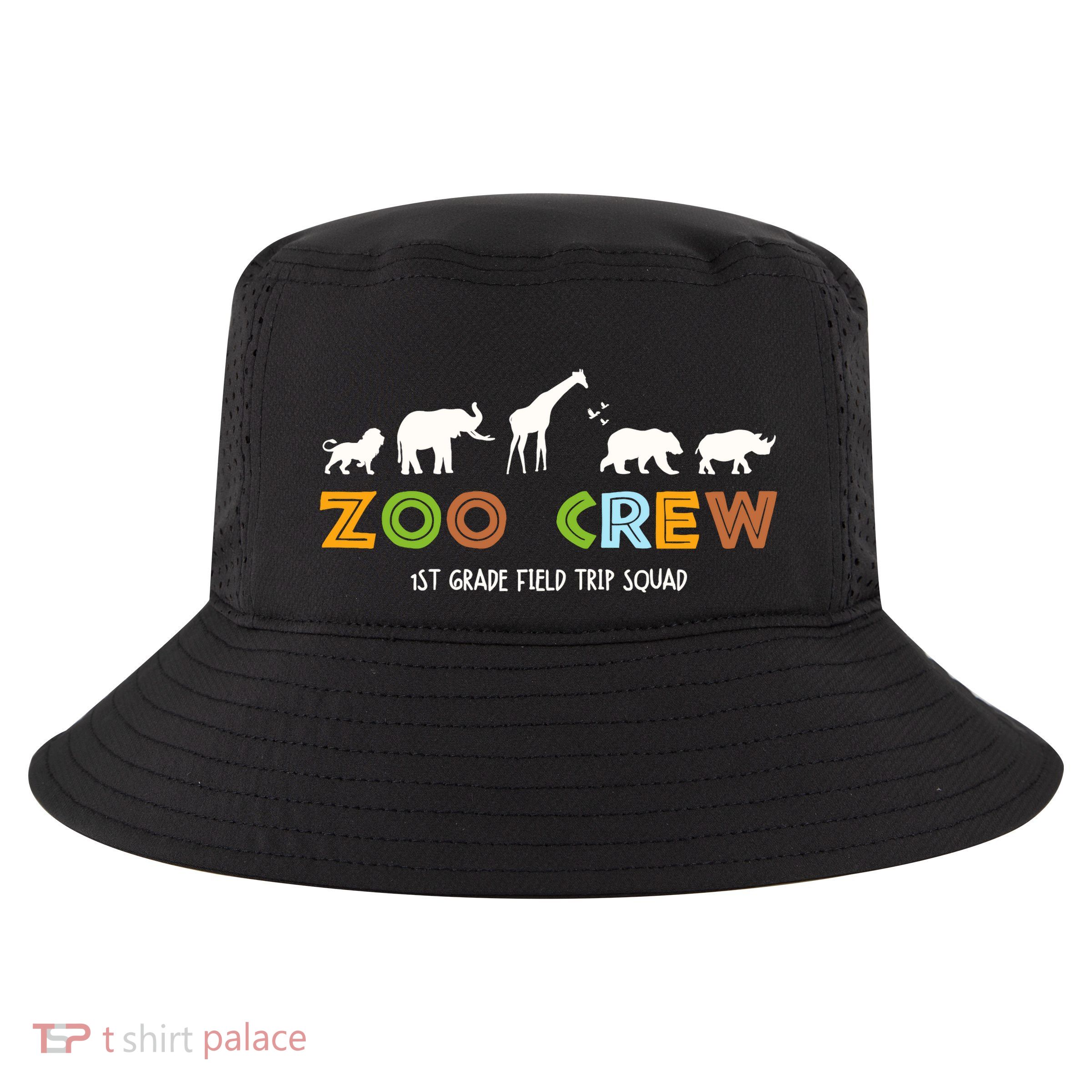 First Grade Field Trip Squad Zoo Crew Wild Animal Safari Cool Comfort Performance Bucket Hat