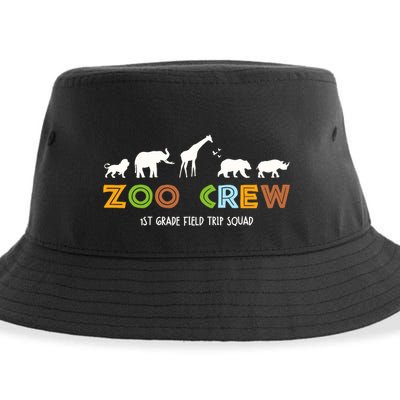 First Grade Field Trip Squad Zoo Crew Wild Animal Safari Sustainable Bucket Hat