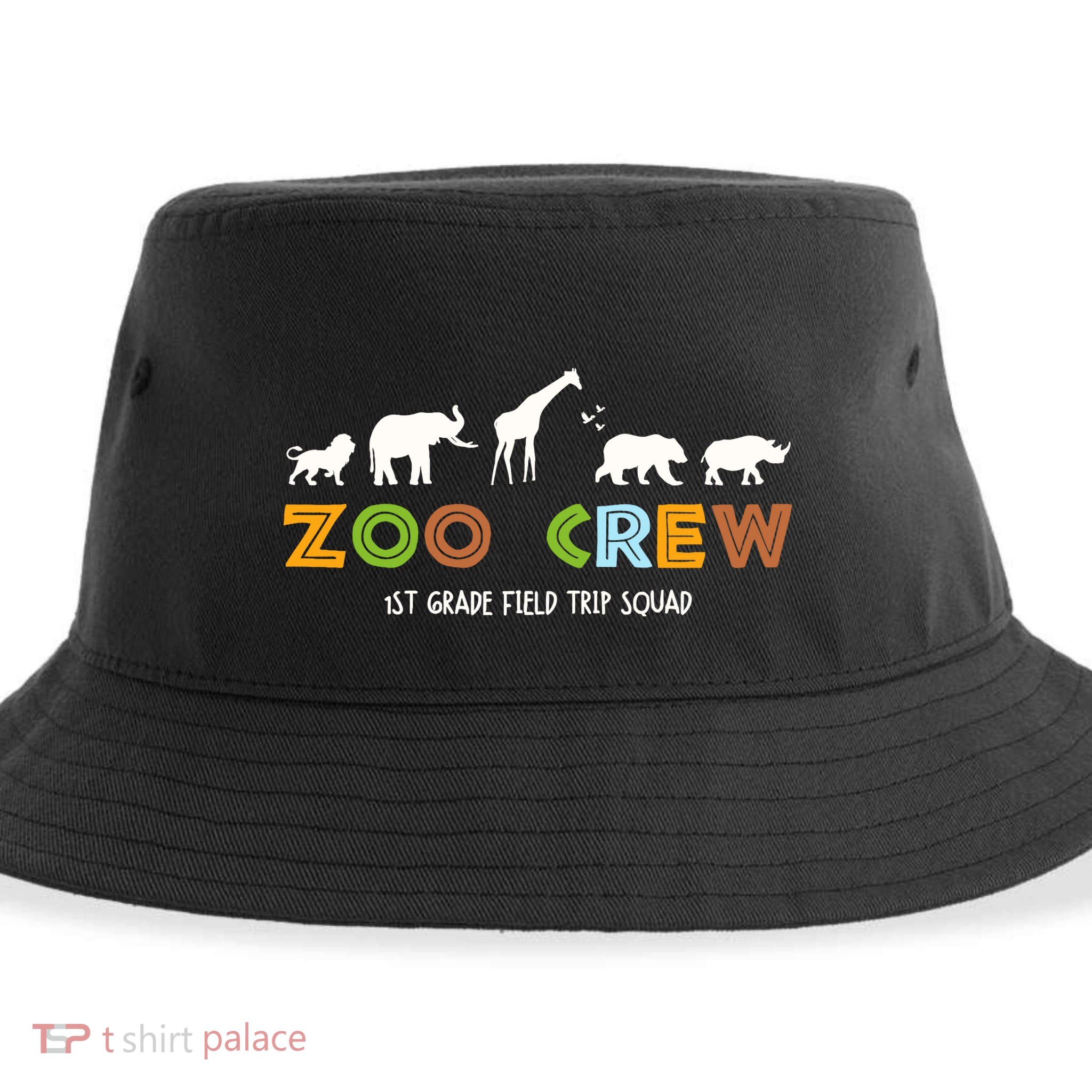 First Grade Field Trip Squad Zoo Crew Wild Animal Safari Sustainable Bucket Hat