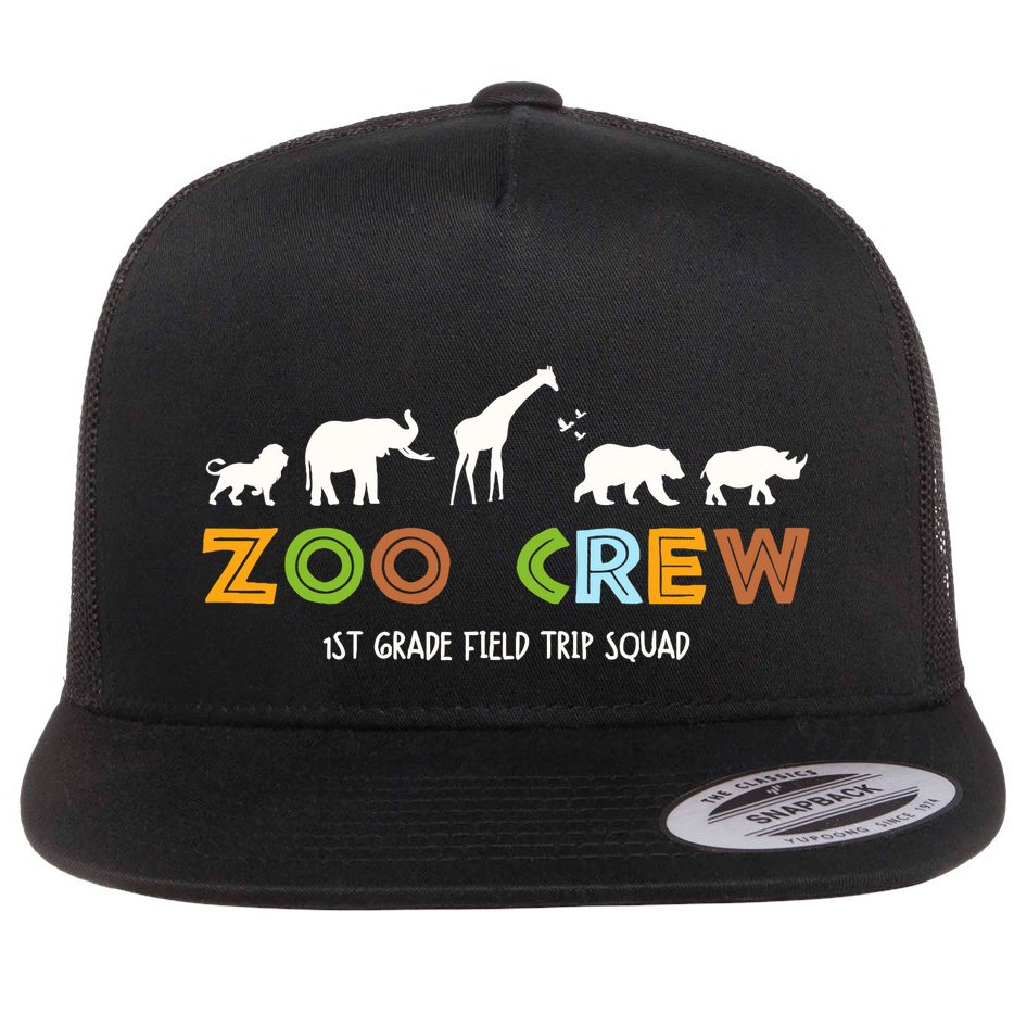 First Grade Field Trip Squad Zoo Crew Wild Animal Safari Flat Bill Trucker Hat