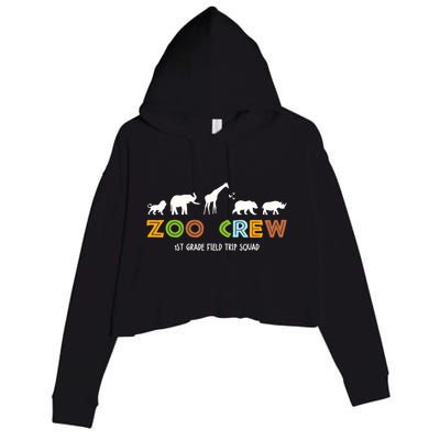 First Grade Field Trip Squad Zoo Crew Wild Animal Safari Crop Fleece Hoodie