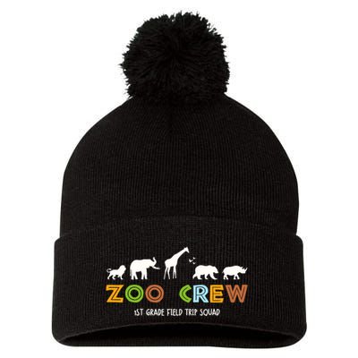 First Grade Field Trip Squad Zoo Crew Wild Animal Safari Pom Pom 12in Knit Beanie