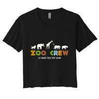 First Grade Field Trip Squad Zoo Crew Wild Animal Safari Women's Crop Top Tee