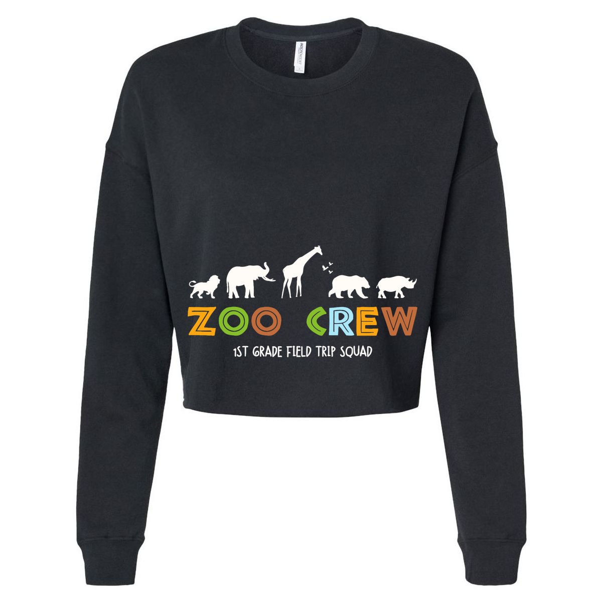 First Grade Field Trip Squad Zoo Crew Wild Animal Safari Women's Crop Top Tee