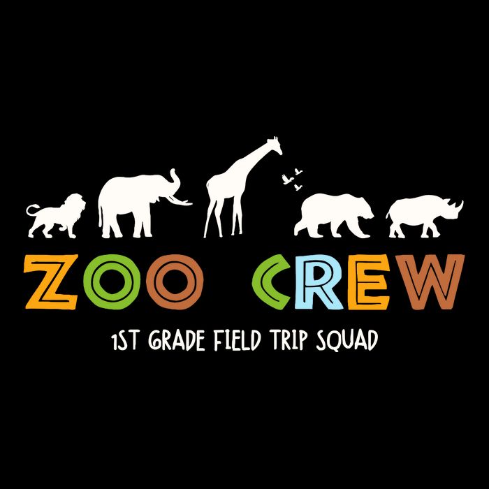 First Grade Field Trip Squad Zoo Crew Wild Animal Safari Short Acrylic Beanie