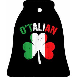 Funny Gift For Saint Patricks Day Irish Italian O'talian Ceramic Bell Ornament