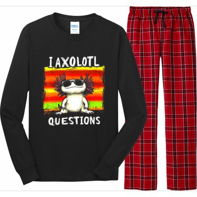 Funny Graphic For I Axolotl Questions Long Sleeve Pajama Set