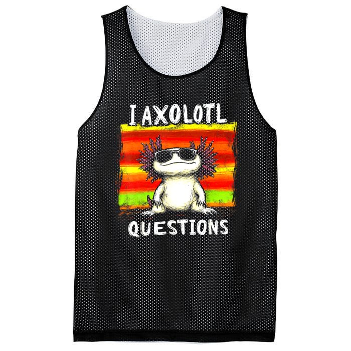 Funny Graphic For I Axolotl Questions Mesh Reversible Basketball Jersey Tank