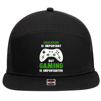 Funny Gamer For Teens Boy Video Gaming 7 Panel Mesh Trucker Snapback Hat