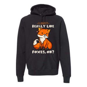 Foxes Gift For Fox Lovers I Just Really Like Foxes Ok Premium Hoodie