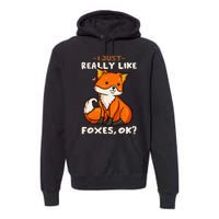 Foxes Gift For Fox Lovers I Just Really Like Foxes Ok Premium Hoodie