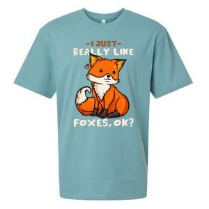 Foxes Gift For Fox Lovers I Just Really Like Foxes Ok Sueded Cloud Jersey T-Shirt