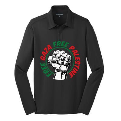 Free Gaza Silk Touch Performance Long Sleeve Polo