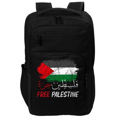 Free Gaza Free Palestine Flag Arabic Human Rights Impact Tech Backpack