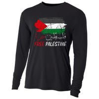 Free Gaza Free Palestine Flag Arabic Human Rights Cooling Performance Long Sleeve Crew