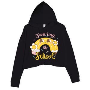 Funny Gift First Day Of School Crop Fleece Hoodie