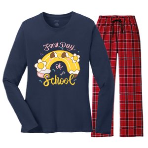 Funny Gift First Day Of School Women's Long Sleeve Flannel Pajama Set 