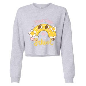 Funny Gift First Day Of School Cropped Pullover Crew