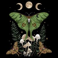 Fairy Grunge Fairycore Aesthetic Goth Luna Moth Mushroom Sustainable Bucket Hat