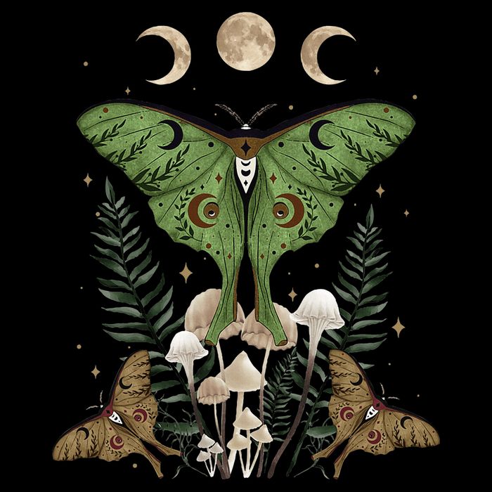Fairy Grunge Fairycore Aesthetic Goth Luna Moth Mushroom Sustainable Bucket Hat