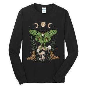 Fairy Grunge Fairycore Aesthetic Goth Luna Moth Mushroom Tall Long Sleeve T-Shirt