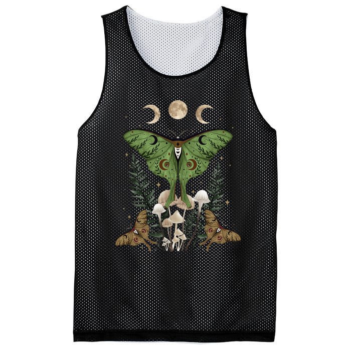 Fairy Grunge Fairycore Aesthetic Goth Luna Moth Mushroom Mesh Reversible Basketball Jersey Tank