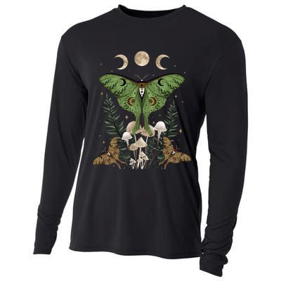 Fairy Grunge Fairycore Aesthetic Goth Luna Moth Mushroom Cooling Performance Long Sleeve Crew