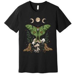 Fairy Grunge Fairycore Aesthetic Goth Luna Moth Mushroom Premium T-Shirt