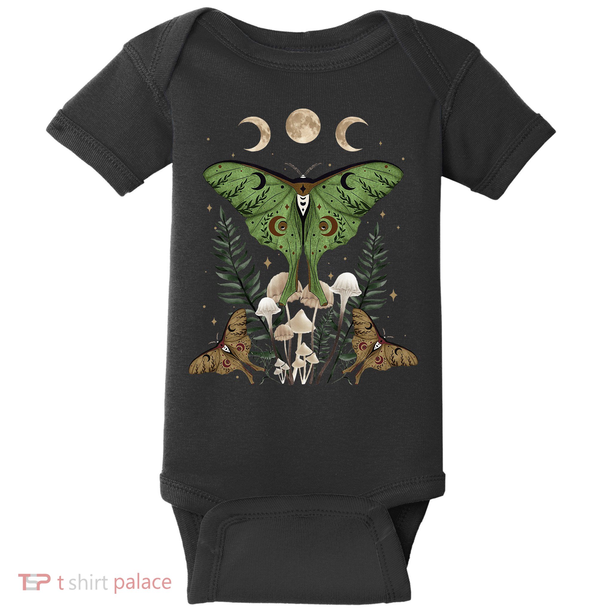 Fairy Grunge Fairycore Aesthetic Goth Luna Moth Mushroom Baby Bodysuit