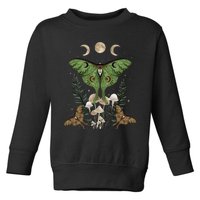 Fairy Grunge Fairycore Aesthetic Goth Luna Moth Mushroom Toddler Sweatshirt