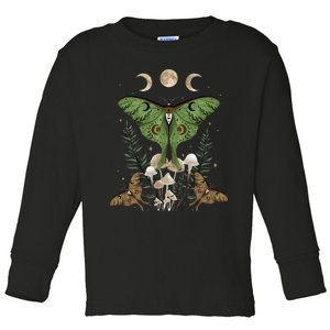 Fairy Grunge Fairycore Aesthetic Goth Luna Moth Mushroom Toddler Long Sleeve Shirt