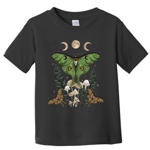 Fairy Grunge Fairycore Aesthetic Goth Luna Moth Mushroom Toddler T-Shirt