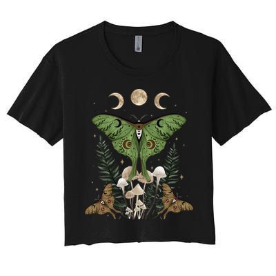 Fairy Grunge Fairycore Aesthetic Goth Luna Moth Mushroom Crop Top