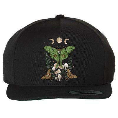 Fairy Grunge Fairycore Aesthetic Goth Luna Moth Mushroom Wool Snapback Cap