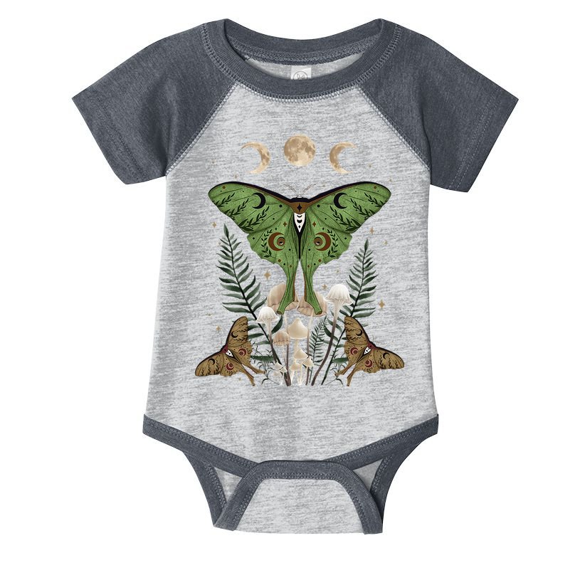 Fairy Grunge Fairycore Aesthetic Goth Luna Moth Mushroom Infant Baby Jersey Bodysuit