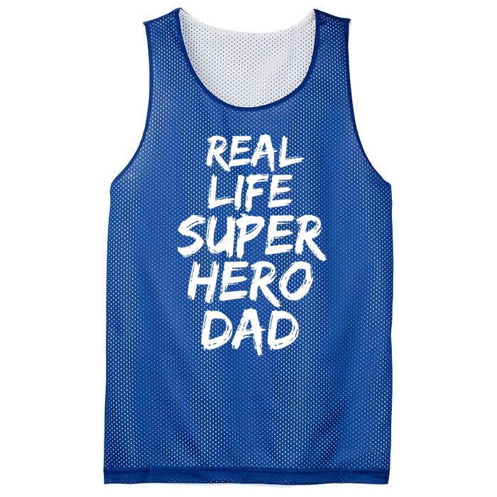 Father Gift From Son Dad Real Life Superhero Dad Gift Mesh Reversible Basketball Jersey Tank