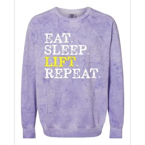 Funny Gift For Weight Lifter Eat Sleep Lift Repeat Colorblast Crewneck Sweatshirt