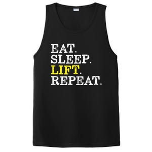 Funny Gift For Weight Lifter Eat Sleep Lift Repeat PosiCharge Competitor Tank