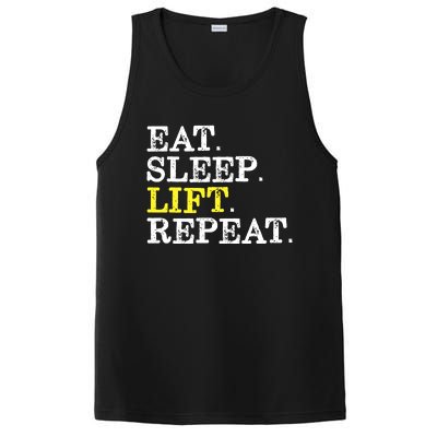 Funny Gift For Weight Lifter Eat Sleep Lift Repeat PosiCharge Competitor Tank