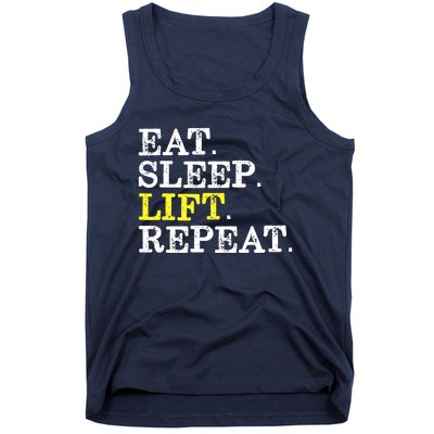 Funny Gift For Weight Lifter Eat Sleep Lift Repeat Tank Top