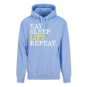 Funny Gift For Weight Lifter Eat Sleep Lift Repeat Unisex Surf Hoodie