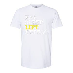 Funny Gift For Weight Lifter Eat Sleep Lift Repeat Softstyle CVC T-Shirt