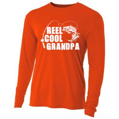 Fishing Grandpa Fathers Day Reel Cool Grandpa Gift Cooling Performance Long Sleeve Crew