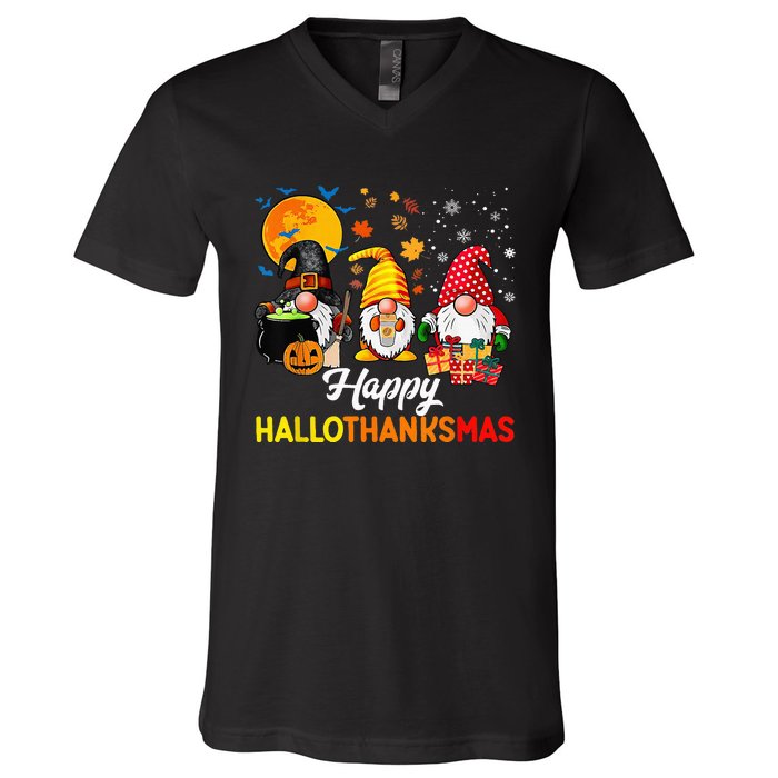 Festive Gnomes for a Joyful Holiday Season V-Neck T-Shirt