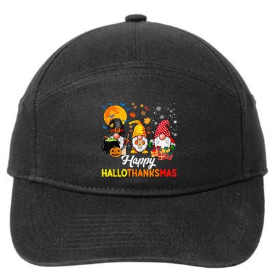 Festive Gnomes for a Joyful Holiday Season 7-Panel Snapback Hat