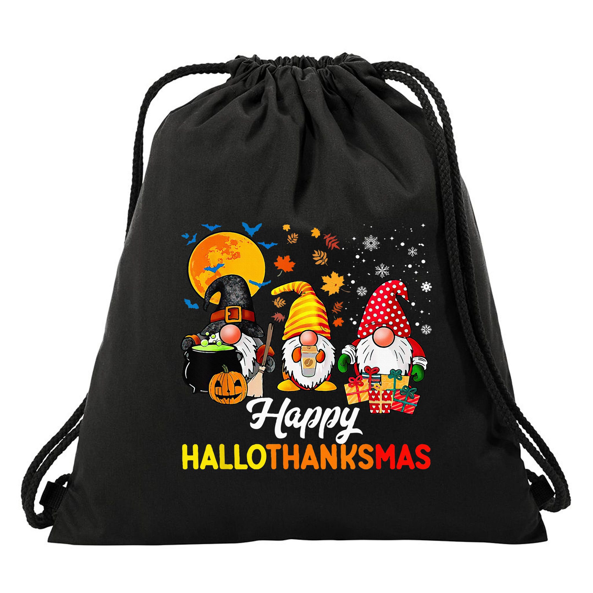 Festive Gnomes for a Joyful Holiday Season Drawstring Bag