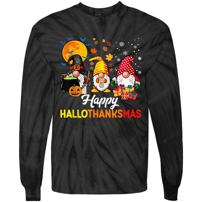 Festive Gnomes for a Joyful Holiday Season Tie-Dye Long Sleeve Shirt