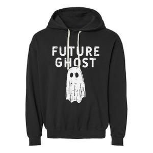 Future Ghost Funny Happy Halloween Costume Garment-Dyed Fleece Hoodie