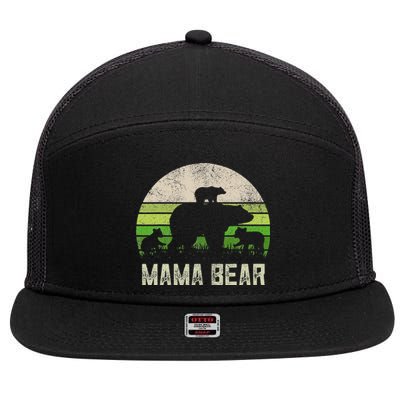 Funny Grandma From 3 Cubs Mama Bear Vintage 7 Panel Mesh Trucker Snapback Hat