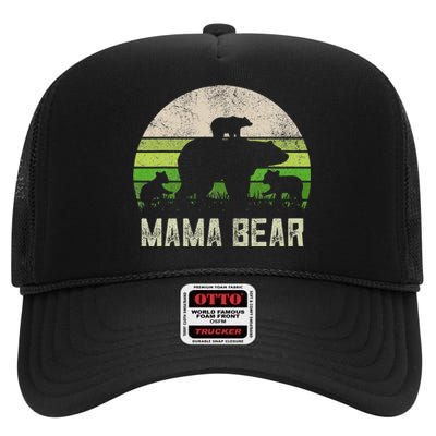 Funny Grandma From 3 Cubs Mama Bear Vintage High Crown Mesh Back Trucker Hat